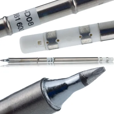 Produktbild von Rosfix T12-D0.8 – Lötspitze mit Heizung | Schnelles Aufheizen in unter 10 Sekunden | Kompatibel mit T12 Stationen | Lötzubehör