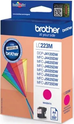 Produktbild von Original Brother LC-223 M Tintenpatrone magenta, 550 Seiten, 2,29 Cent pro Seite, Inhalt: 5 ml - ersetzt Brother LC223M Druckerpatrone