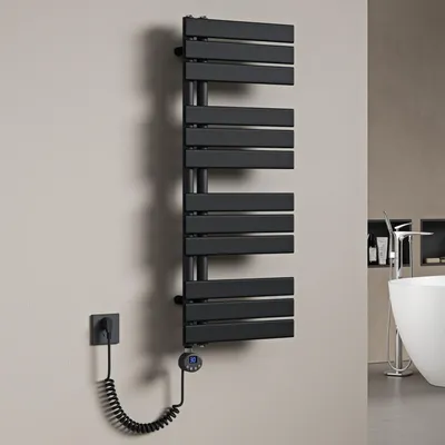 Produktbild von Mai & Mai Badheizkörper Elektrisch 104x40 cm in Anthrazit Seitenanschluss Handtuchheizkörper Handtuchhalter Handtuchwärmer Badheizung mit Heizstab 800W