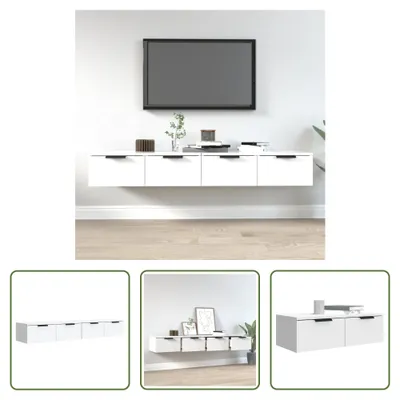 Produktbild von The Living Store Wandschränke 2 Stk. Weiß 68x30x20 cm Holzwerkstoff