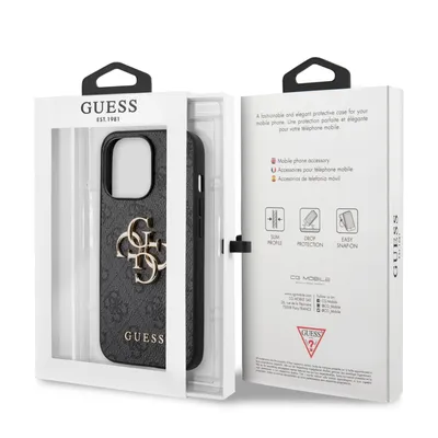 Obrázek produktu pro Guess Guhcp13L4Gmggr Iphone 13 Pro / 13 6.1 Šedý/Šedý Pevný Obal 4G Velké Kovové Logo