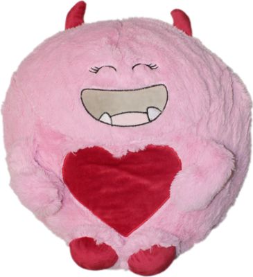 Monster Kuschelkissen Plüsch Kinder Kissen in Rosa Dekokissen incl Füllung ca. 45 cm Autokissen