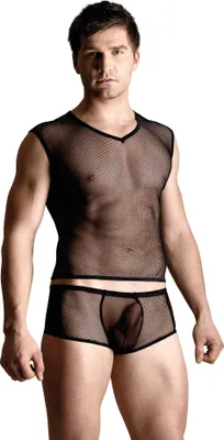 Immagine prodotto di Set uomo in rete SoftLine Collection: camicia e slip nero