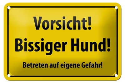 Produktbild von Blechschild Warnschild 18x12cm Vorsicht bissiger Hund