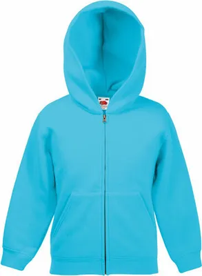 Produktbild von Fruit of the Loom - Kids Classic Hooded Sweat Jacket - Azure Blue - 140