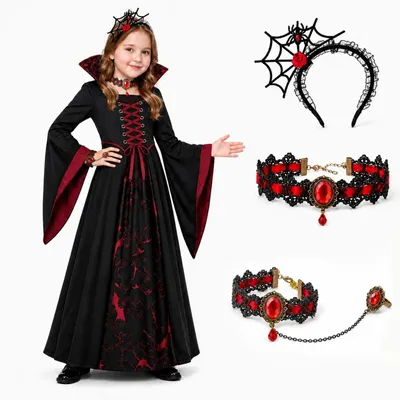 Vampierkostüm für Mädchen – Halloween, Karneval, Rollenspiel