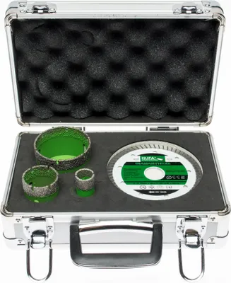 Produktbild von Hufa M14 Bohrkronen-Diamantscheiben Set 4-teilig im Koffer Fliesenleger