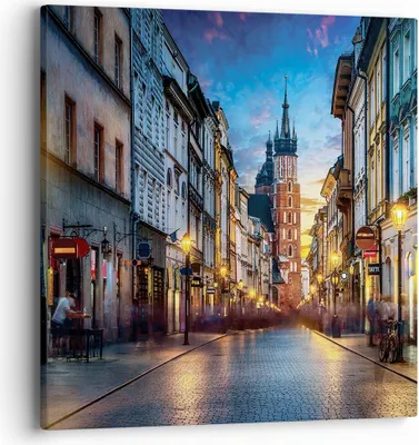 Produktbild von Bild auf Leinwand - Leinwandbild - Einteilig - Krakau Kirche Mariacki - 40x40cm - Wand Bild - Wanddeko - Wandbilder - Leinwanddruck - Bilder - Wanddekoration - Leinwand bilder - AC40x40-4722