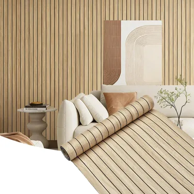 Zdjęcie produktu dla Panele ścienne 3D z okleiny drewnianej, samoprzylepne, o wymiarach 300 x 40 cm