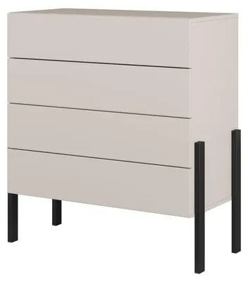 Productafbeelding van Furniture24 Kommode Jukon 24Ksnd27, afmetingen 84 x 90 x 40 cm, ladekast met 4 lades, kleur: kasjmier