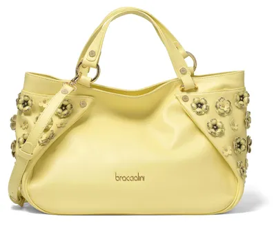 Produktbild von Braccialini Damen Umhängetasche, echtes Leder, Reißverschluss, verstellbarer Trageriemen