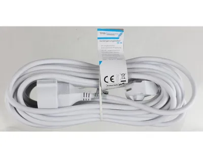 Produktbild von 15x Verlängerungskabel 10m Weiß Innen Strom Steckdosen Geräte Stecker Haushalt