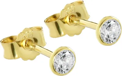 Produktbild von Paar Ohrstecker Gold 333er 3,5mm Cubic Zirkonia Damen Herren Kinder 0,38g 3753