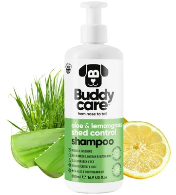 Produktbild von Fellpflege-Shampoo von Buddycare - Shampoo zur Kontrolle des Haarausfalls bei Hunden - Mit Aloe Vera und Pro-Vitamin B5 (500ml)