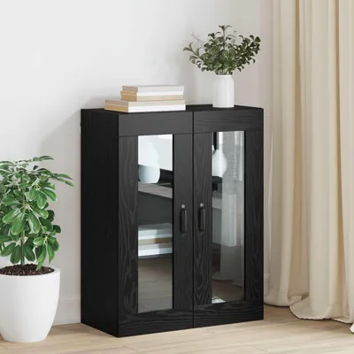 Image de Armoire de rangement vidaXL, aspect chêne noir, 69,5 x 34 x 90 cm