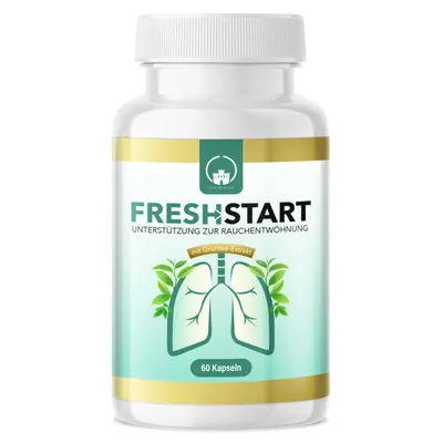 Produktbild von Saint Nutrition® FreshStart - Unterstützung der Rauchentwöhnung – Rauchfrei Hilfsmittel – Nichtraucher werden - Rauchen aufhören - mit Grüntee-Extrakt