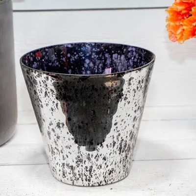 Produktbild von Blumenvase. Dekoration, Glas, Chabby Chic | Glas, Silber | H 19,0 x B 20,0 cm