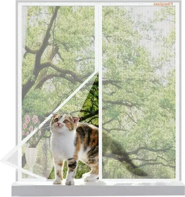 Obrázek produktu pro Magnetická síť proti hmyzu – automatické zavírání – 140 x 140 cm – bílá