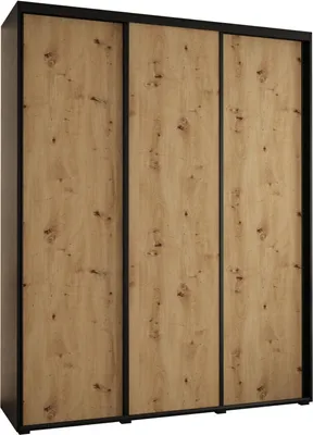 Produktbild von MEBLE KRYSPOL Davos 1 Schrank, drei Türen - 235,2x200x60 cm - Schwarz Artisan Schwarz