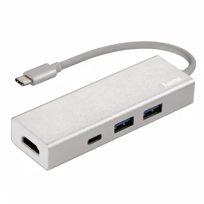 Obrázok produktu pre Hama 00135756, USB C, HDMI, Strieborná, Windows 10, Windows 10 Education, Windows 10 Education x64, Windows 10 Enterprise, Windows 10..., Mac OS X 10.10 Yosemite, Mac OS X 10.11 El Capitan, Mac OS X 10.12 Sierra, Mac OS X 10.8 Mountain...