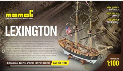 Productafbeelding van MAMOLI Lexington 1775, modelbouwpakket, schaal 1:100