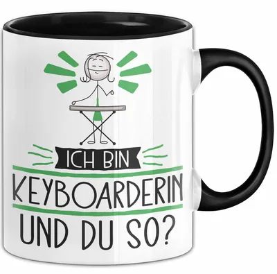 Produktbild von Keyboarderin Tasse Geschenk Ich Bin Keyboarderin Und Du So Geschenkidee Lustiger Spruch Becher (Schwarz)
