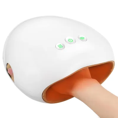 Produktbild von Handmassagegerät – Wärmetherapie + Luftdruckmassage, 3 Massageprogramme/Intensitäten, ergonomisches Design, tragbar und einfach zu bedienen.
