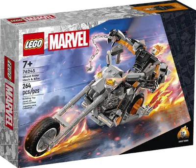 Zdjęcie produktu dla LEGO 76245 Marvel Upiorny Jedziec mech i motor, Motocykl do Budowania z Ruchom Figurk Akcji, Zabawka z Superbohaterem dla Dzieci od 7 Lat
