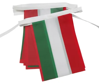 Wimpelkette Ungarn 6 m, 20 Flaggen, Polyester, 21x15 cm