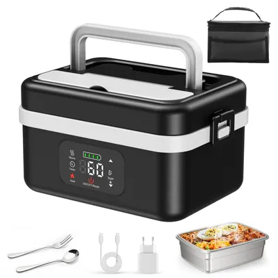Akku-Lunchbox 1L, 16000 mAh, beheizbar, 65-90°C, für unterwegs