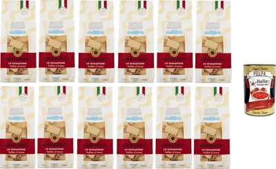 Produktbild von Il Grano Di Armando Lo Schiaffone Italienischer Weizen Bronze gezeichnet 100% Italienische Pasta 12 x 500g + Italian Gourmet Polpa di Pomodoro 400g
