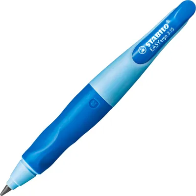 Obrázek produktu pro Ergonomická mechanická tužka pro praváky - STABILO EASYergo 3.15 ve světle modré/tmavě modré barvě - jedna tužka - včetně 1 silného olova - stupeň tvrdosti HB a ořezávátko