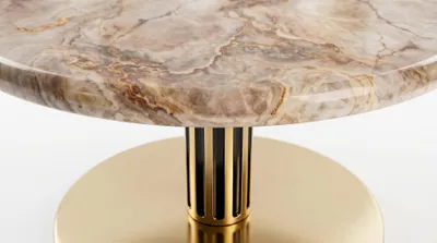 Image de Table basse, table de salon, table basse moderne, imitation marbre, table d'appoint