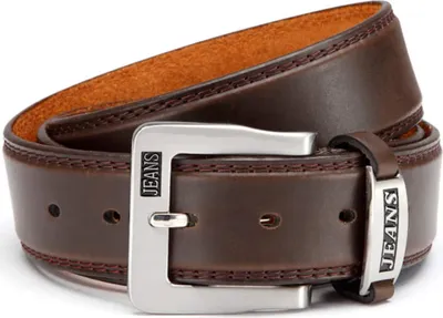 Produktbild von Gil Herren Anzug Jeans Gürtel Wechsel Schnalle Gürtel Belt Gurt Riemen Männer Jungen Braun 115 cm