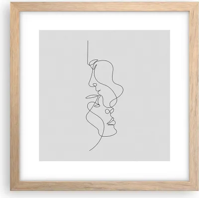 Produktbild von Gerahmtes Poster - Rahmen in heller Eiche - Stück Linear Paar - 30x30 cm - Wand Bild - Wanddeko - Wandbilder - Kunstposter - Wandposter - Bilderrahmen - Bilder - Kunstdruck - P2NAC30x30-4895