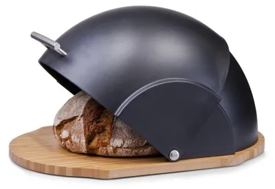 Produktbild von Zeller Brotkasten, schwarz, Bamboo/Kunststoff 37x26x20,5