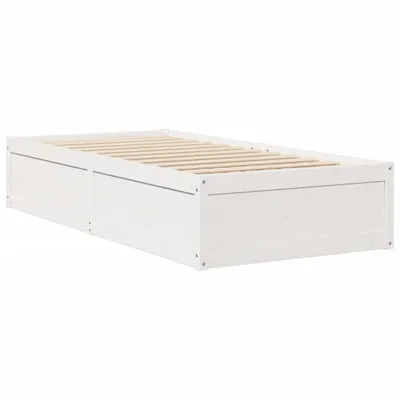 Produktbild von Massivholzbett ohne Matratze Weiß 75x190 cm Kiefernholz