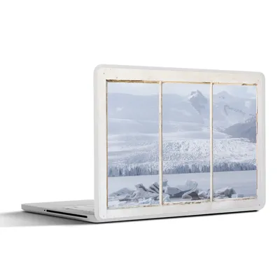 Produktbild von MuchoWow® Laptop Aufkleber Sticker Cover Durchschauen - Schnee - Eis 30x21 cm - Sticker für Laptop - Selbstklebend
