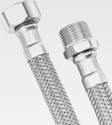 Produktbild von 75cm langes Edelstahlrohr - 3/8"×3/8", Zur Verlängerung vorhandener Rohre, für ein Teilbidet (siehe Bilder), kann nicht für andere Bidets verwendet werden.
