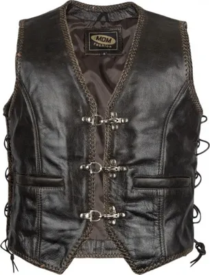 Produktbild von Dunkel braune Lederweste rockerweste kutte bikerweste Motorrad Weste Clubweste(5XL)