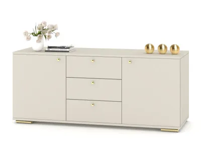 Produktbild von Große Kommode mit Schubladen Fernsehschrank HANA 3S Kaschmir/Kaschmir 150cm