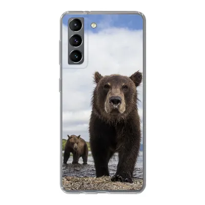 Produktbild von MuchoWow® Handyhülle Schutzhülle Hülle für Samsung Galaxy S21 Bär - Küste - Wasser Silikon Softcase Handy Hülle - Softcase