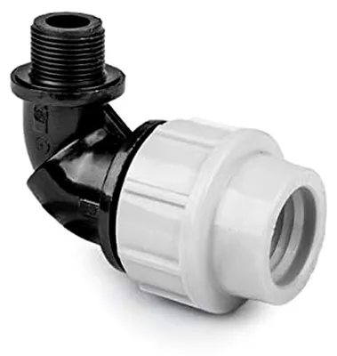 Produktbild von PE Rohr Verschraubung Fittings Klemmfitting 90° mit Außengewinde für Verlegerohr (25mm x 3/4")