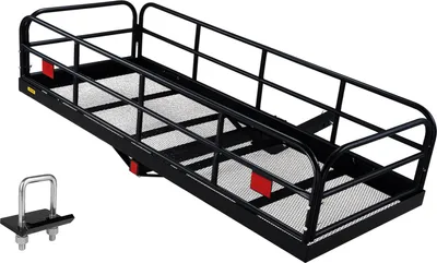 Produktbild von VEVOR 1524 x 610 x 355 mm Bagażnik z hakiem holowniczym, Ładowność 181,4 kg, Montowany kosz na bagaż, Bagażnik ze stali nierdzewnej Q235B, Odpowiedni do SUV-ów, ciężarówek itp.