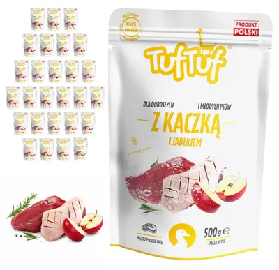 Produktbild von TufTuf | Hundefutter Ente - Nassfutter Set 30x500g Beutel - Entenfutter fur Hund
