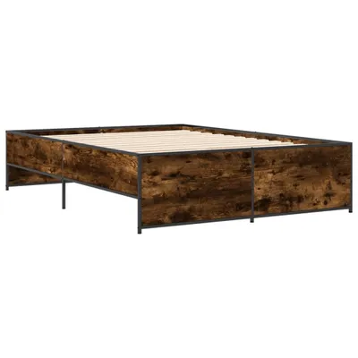 Produktbild von Bettgestell Räuchereiche 140x190 cm Holzwerkstoff und Metall
