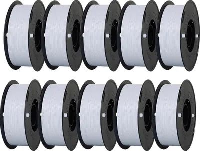 Produktbild von KINGROON PETG 3D-Drucker Filament 1,75 mm, 10kg Weiß, Hohe Festigkeit, Einfach zu Drucken, Umweltfreundlich, Blasenfrei, Glattes & Präzises Drucken