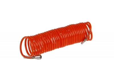 Produktbild von Spiralförmiger Druckluftschlauch 10m mit Kupplungen, Arbeitsdruck 8-9bar, max. 25bar