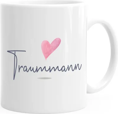 Produktbild von Kaffeetasse Traummann Geschenk-Tasse für Freund Mann Herz Partner Tasse Liebe Geschenk MoonWorks® weiß unisize