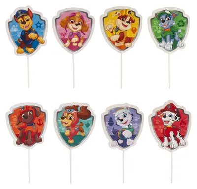 Produktbild von Dekora Cake Topper Paw Patrol aus Papier/Karton - 16 Stück, Höhe: 4,2cm